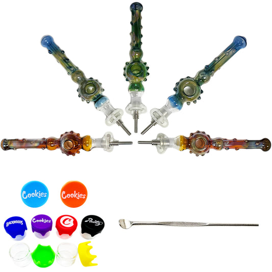 6.75" Glass Nectar Collector Set- Assorted Colors [NC-G-102]