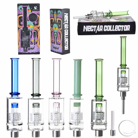 9" Matrix Perc 510 Threaded Ceramic Tip Nectar Collector Set in Gift Box - Assorted Colors [NC-G-109]