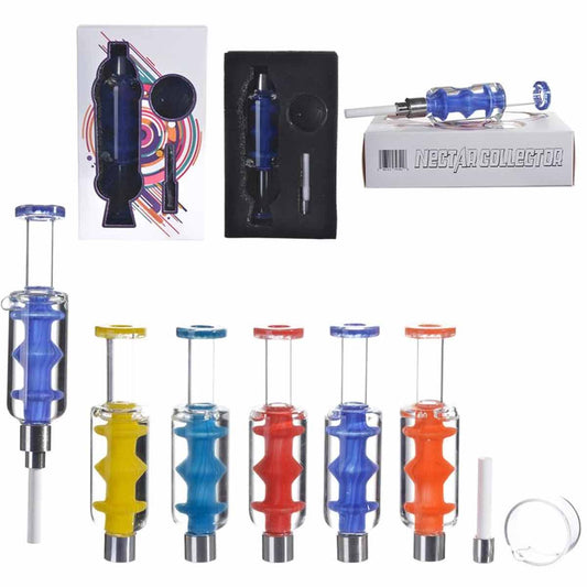7.25" Freezable 510 Threaded Ceramic Tip Nectar Collector Set in Gift Box - Assorted Colors [NC-G-107]