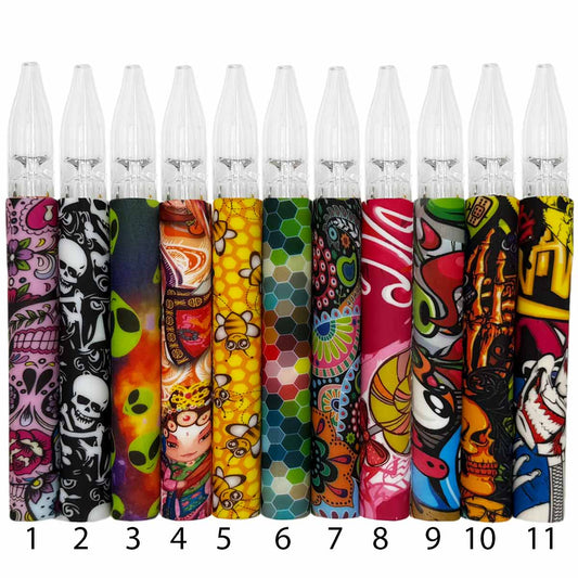 5" Dual-Use Flower Hand Pipe & Dab Straw w/ Reversible Tip - Now Over 20 Prints! [NC-S-62]