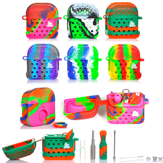 7-Item 10mm Silicone Dual-Use Set w/ Glow-In-The-Dark Bee - Now 10 Colors [NC-S-100]