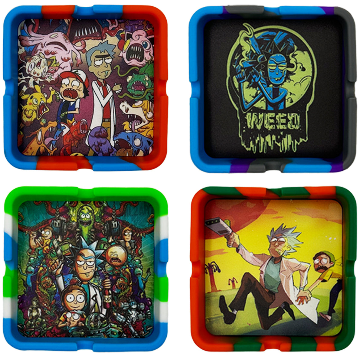 Silicone Burn-Proof Ashtray - Optional Dab Mat - Now 14 Prints [ASH-2 & ASH-4]