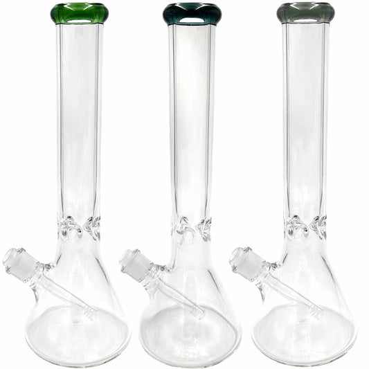 16" 9mm Beaker w/ Colored Top & Upgraded Accessories - Assorted Colors [WP-G-266]