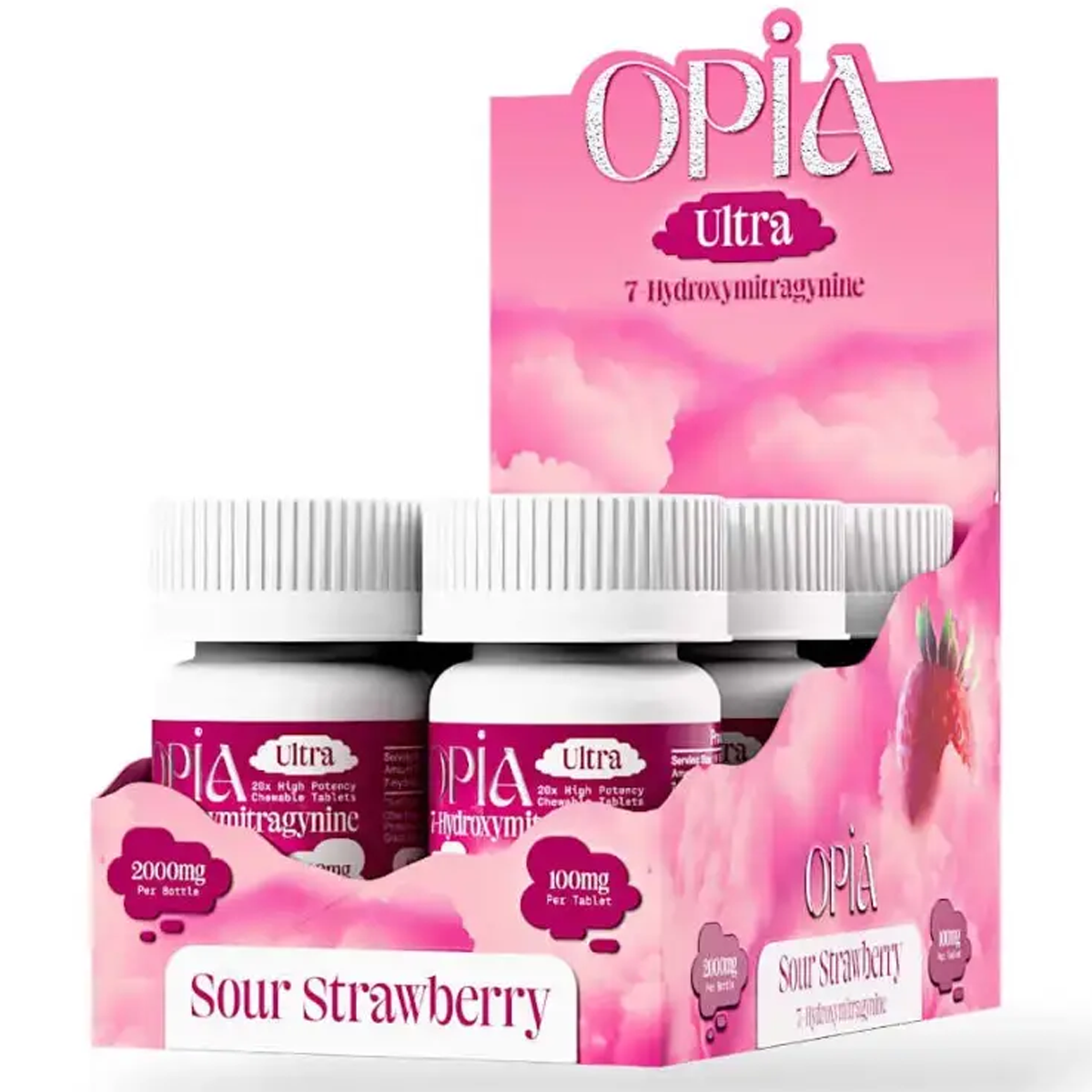 NEW *2,000mg Bottle* Opia Ultra 100mg 7-OH Tabs - 20 Ct - 4 Flavors [K-OPIA-100B]