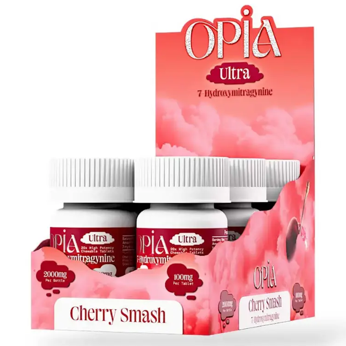 NEW *2,000mg Bottle* Opia Ultra 100mg 7-OH Tabs - 20 Ct - 4 Flavors [K-OPIA-100B]