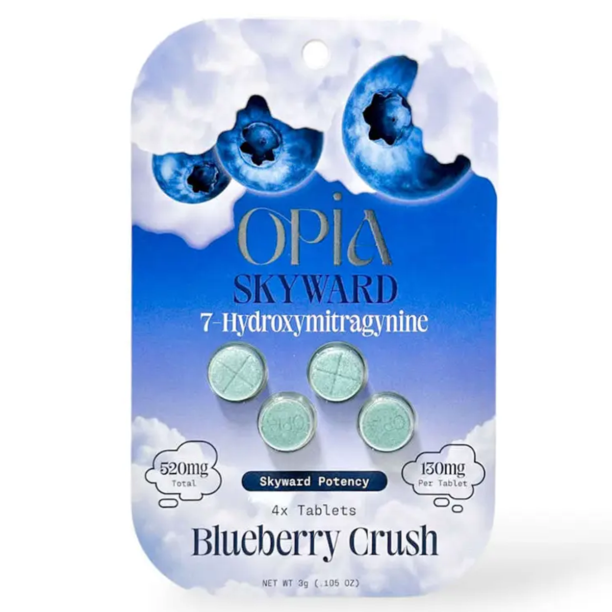 NEW Opia  Skyward - 130mg 7-OH Tabs - 4 Ct - 4 Flavors [K-OPIA-SK]