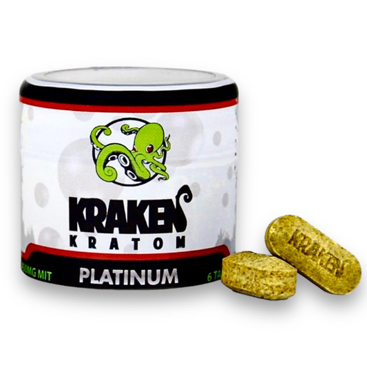 Kraken Platinum Jar 6ct Kratom Tabs 450mg - [K-KR-PT]