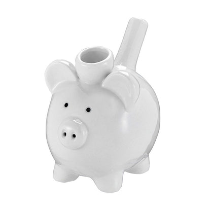 Roast & Toast Ceramic Pipe w/ Gift Box - White Piggy PIPE [HP-C-FC-2]