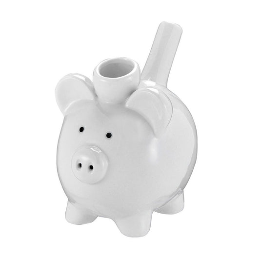 Roast & Toast Ceramic Pipe w/ Gift Box - White Piggy PIPE [HP-C-FC-2]