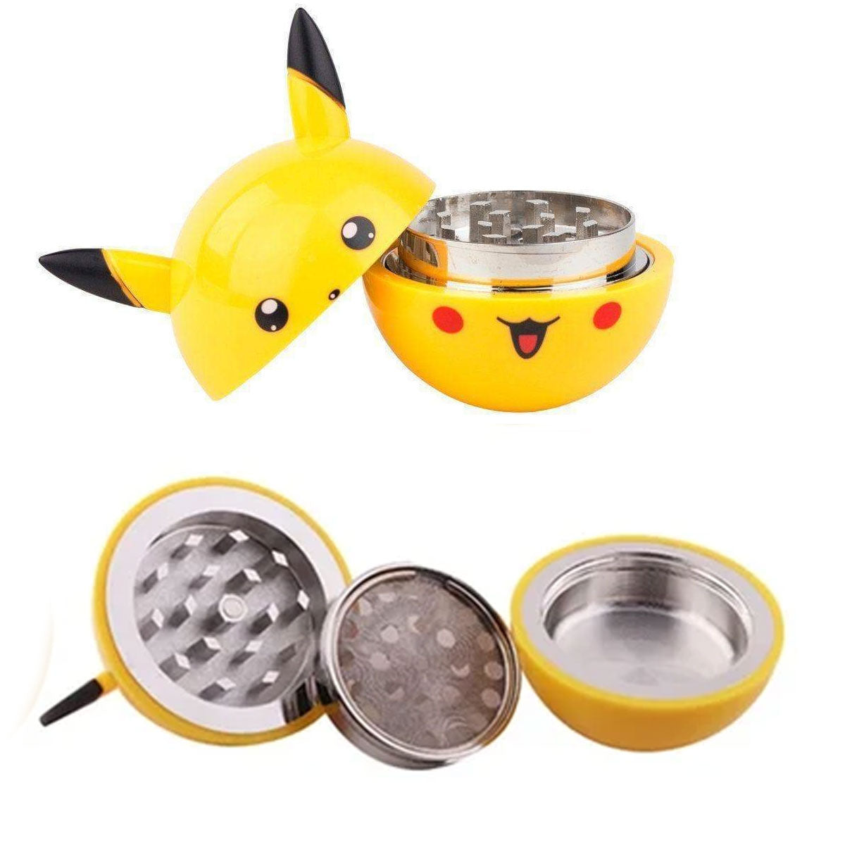3-Piece Cartoon Ball Grinder - 52mm - Yellow [GR-26]