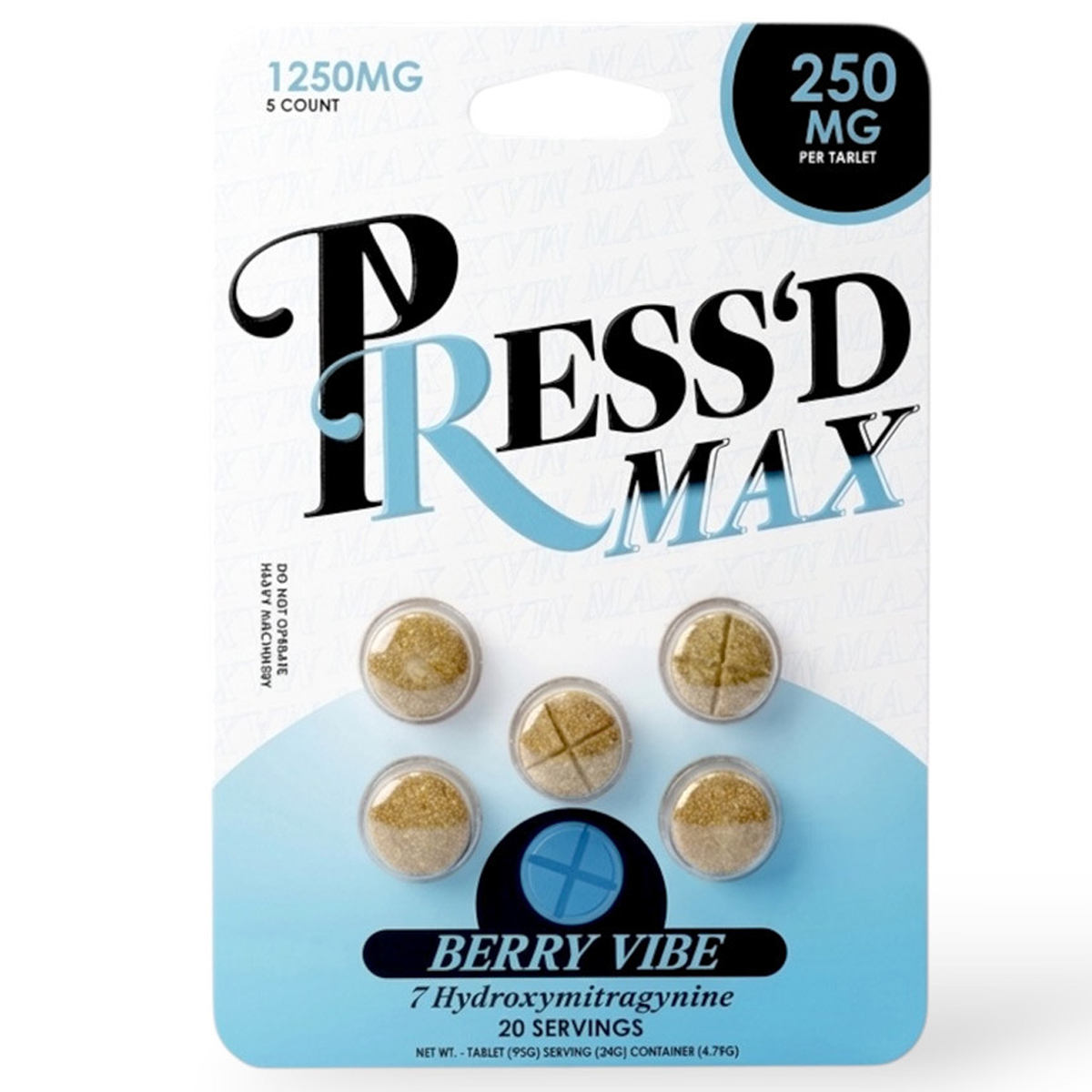 NEW Press’d Max- 250mg  7-OH Tabs - 5 Ct - 2 Flavors [K-PR-250]