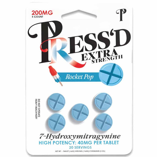 Press’d - Extra Strength 7-OH - 5 Ct 40mg Tabs - Now 5 Flavors! [K-PR-40]