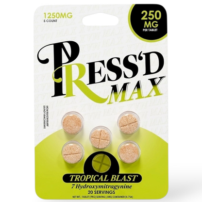 NEW Press’d Max “Special Lower Price!” - 250mg 7-OH Tabs - 5 Ct - 2 Flavors [K-PR-250]