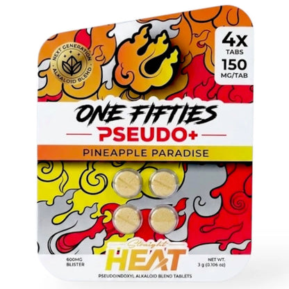Straight HEAT PSEUDO - 4Ct & NEW 10Ct 150mg Tabs - 5 Flavors [K-H150-P-4C]
