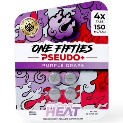 Straight HEAT PSEUDO - 4Ct & NEW 10Ct 150mg Tabs - 5 Flavors [K-H150-P-4C]