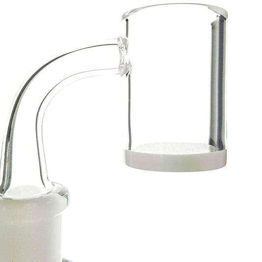 25mm Extra Tall Flat Top Quartz Banger w/ 4mm Opaque Base - 14M  in 45° or 90° [QB25-O4]