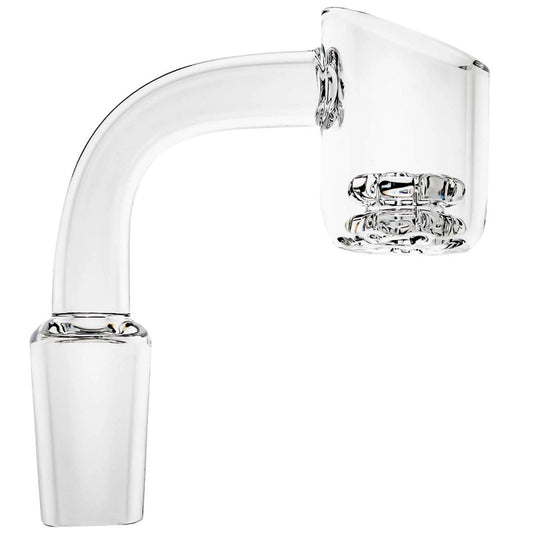 2mm Thick Angled Top Quartz Banger w/ Diamond Knot Drop-In - 14M 90° [QB-DN2]