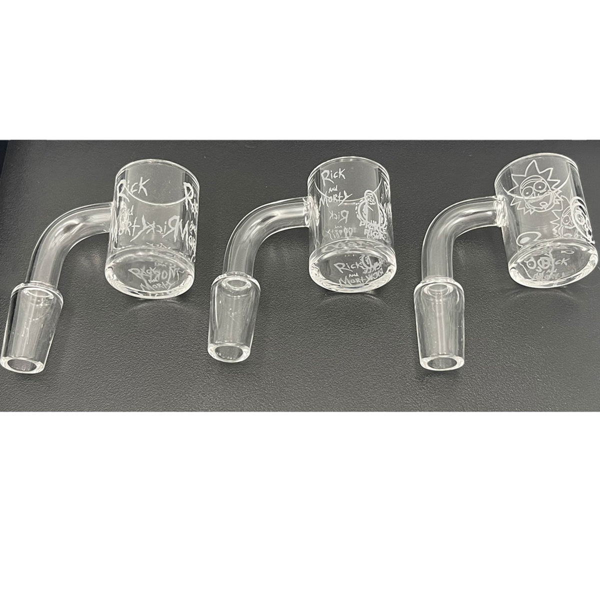 25mm Flat Top Quartz Banger w/ Sandblasted Crazy Guys Design - All 12 Joint Sizes & Angles [QB-GUYS]