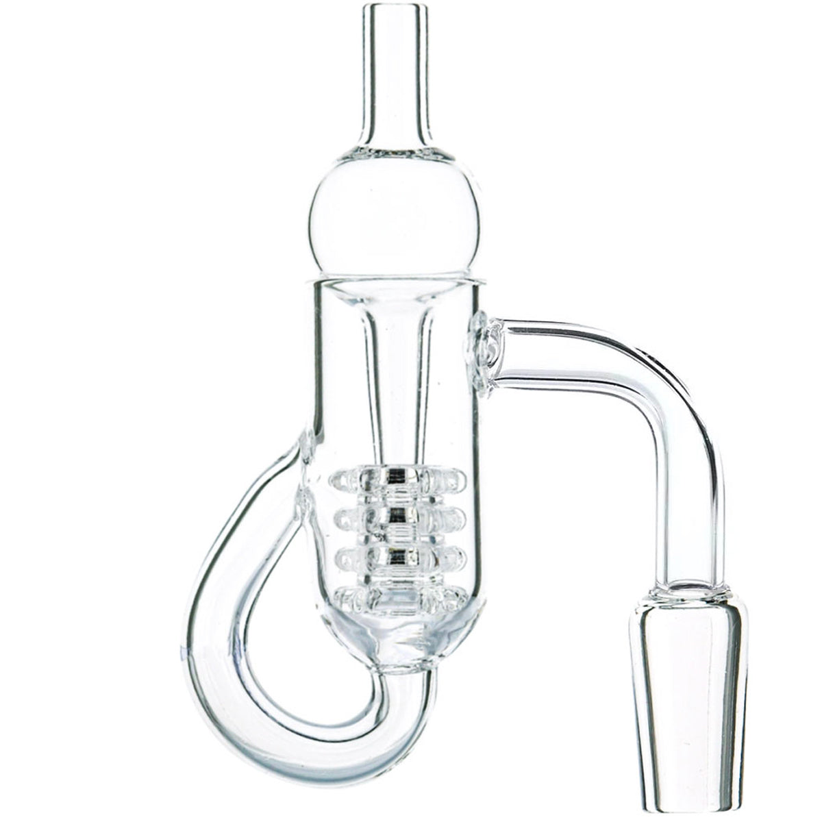 Diamond Knot Loop Recycler Flat Top Quartz Banger 3-Piece Set - All 12 Joint Sizes & Angles [QB-DN]