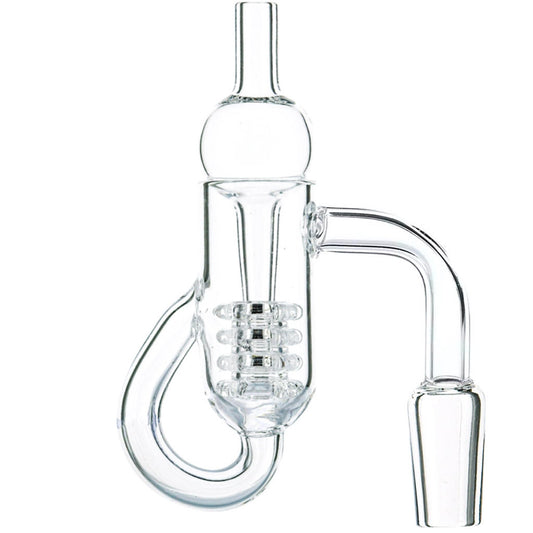 Diamond Knot Loop Recycler Flat Top Quartz Banger 3-Piece Set - All 12 Joint Sizes & Angles [QB-DN]