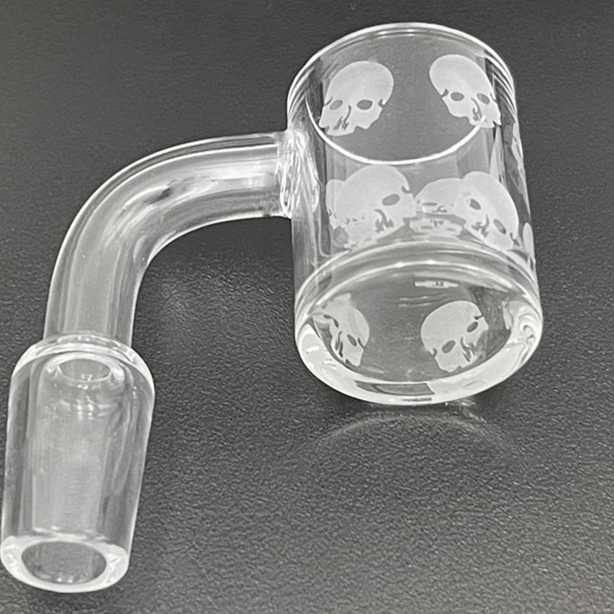 25mm Flat Top Quartz Banger w/ Sandblasted Skull Design - All 12 Joint Sizes & Angles [QB-SKULL]
