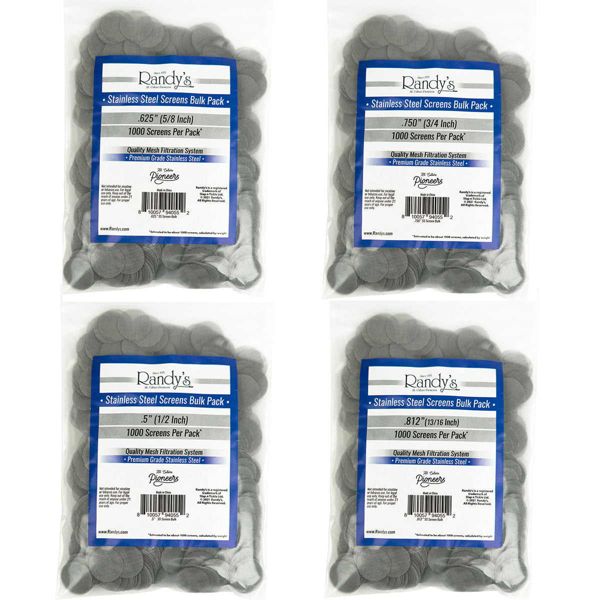 Randy's Screens - Stainless Steel - 1000 Pcs - Assorted Sizes