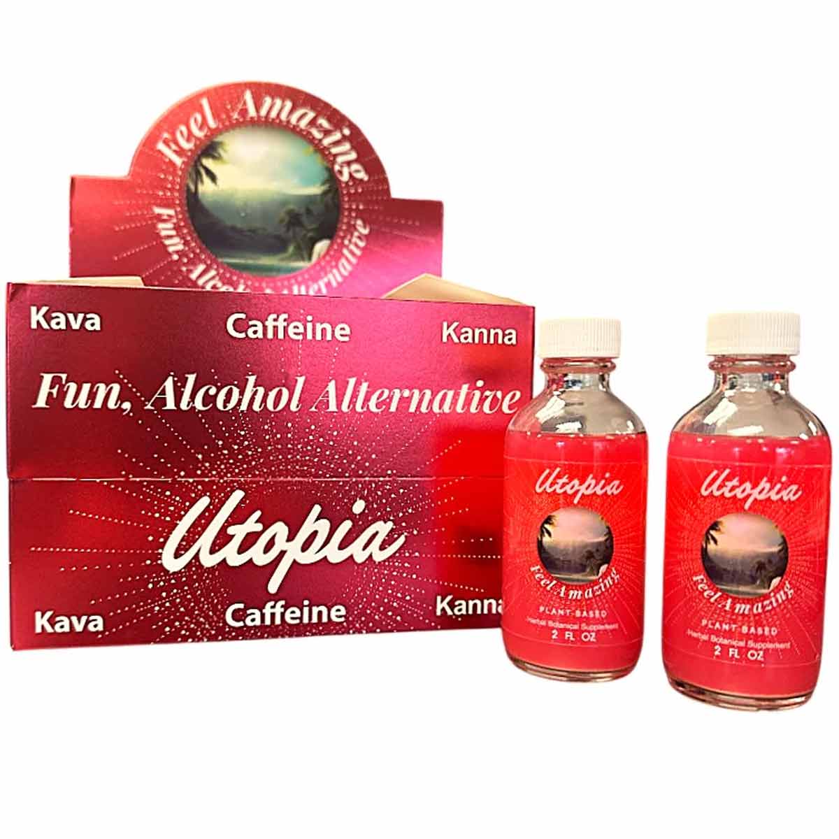 NEW Utopia Red - Kratom Free Kanna & Kava - 15ml Shots - [K-UT-R-S]