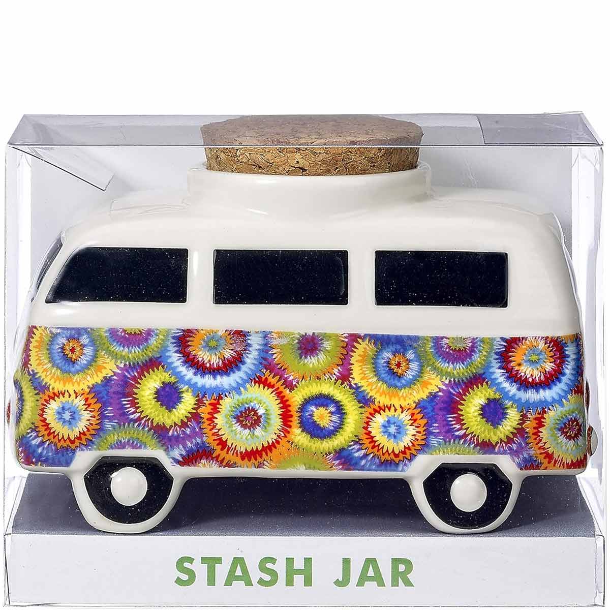 Roast & Toast Ceramic Stash Jar w/ Gift Box - Retro Vintage Bus [SJ-C-FC-3]