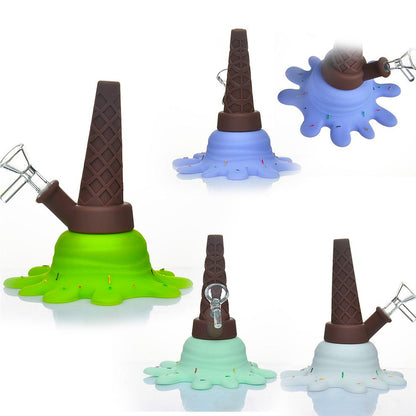 5.5" Melting Ice Cream Cone Water Pipe - Assorted Colors [WP-S-111B]