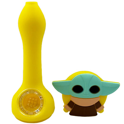4.5" Alien Baby Hand Pipe w/ Glass Bowl - Assorted Colors [HP-S-180C]
