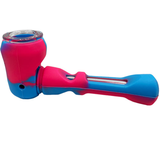 4.25" Hybrid Silicone & 2-in-1 Hand Pipe/Chillum - Assorted Colors [HP-S-168]
