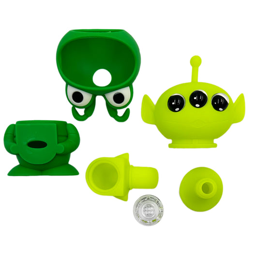 5"  UV Reflective 3-Eyed Alien w/ Costume Water Pipe - Assorted Colors [WP-S-171]