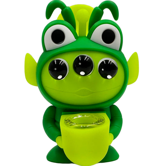 5"  UV Reflective 3-Eyed Alien w/ Costume Water Pipe - Assorted Colors [WP-S-171]