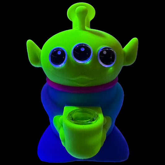 5"  UV Reflective 3-Eyed Alien Water Pipe [WP-S-160]
