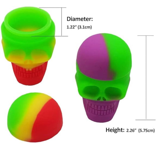 3ml & 16ml Skull Silicone Container - Assorted Colors & Sizes [C-S-9]