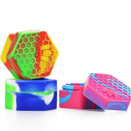 26ml Honeycomb Hexagon Silicone Container - Assorted Colors [C-S-6]