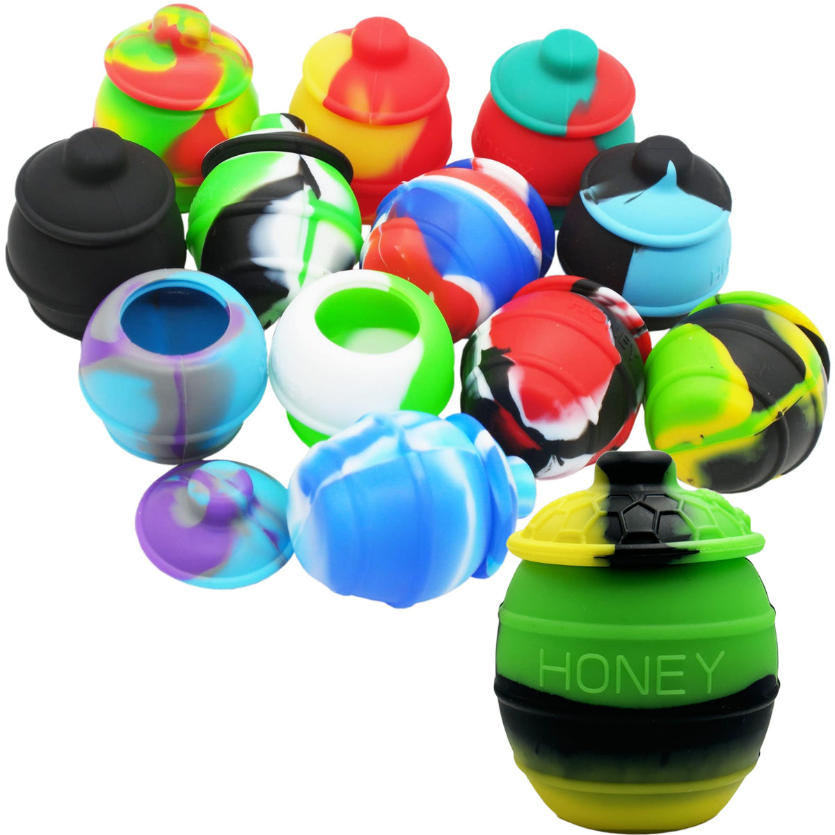 36ml Large Honey Pot Silicone Container - Assorted Colors [C-S-8]