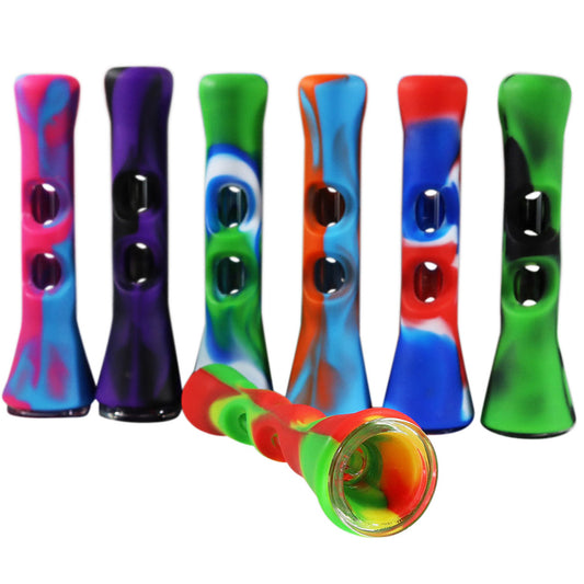 3.5" Silicone Wrapped Glass Chillum - Now 12 Colors [CLM-S-44]