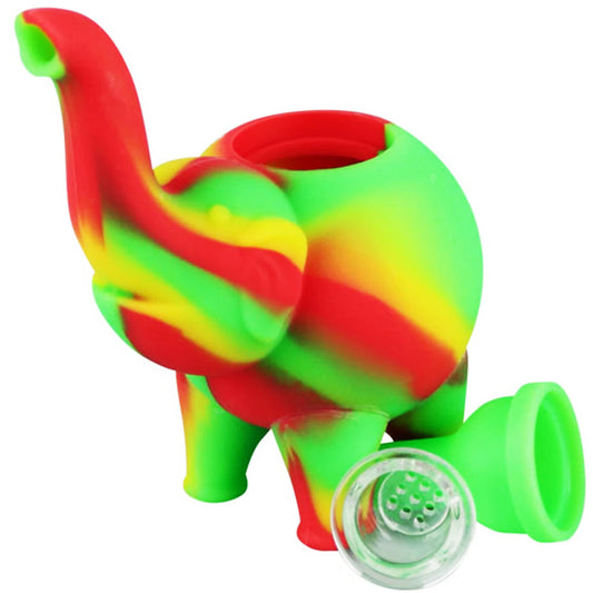 4.8" Silicone Elephant Bubbler - Assorted Colors [BUB-S-56]