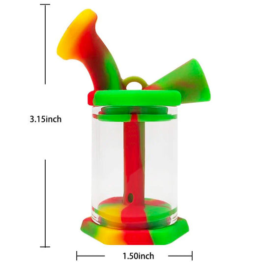 3" Silicone & Glass Dual Use Joint Bubbler - Assorted Colors [BUB-S-58]