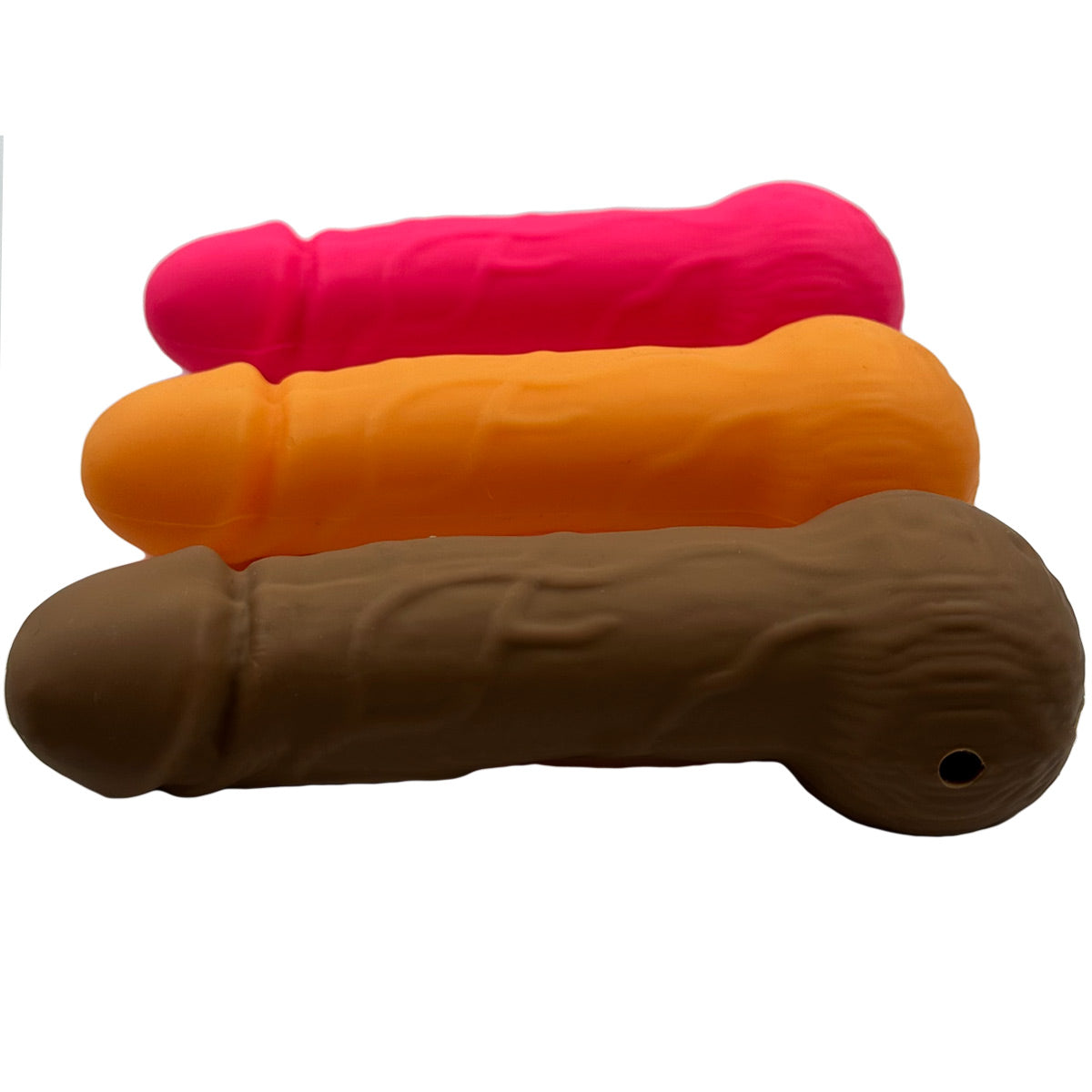 5" (About Average :) Silicone Penis Hand Pipe w/ Glass Bowl - Assorted Colors [HP-S-74B]