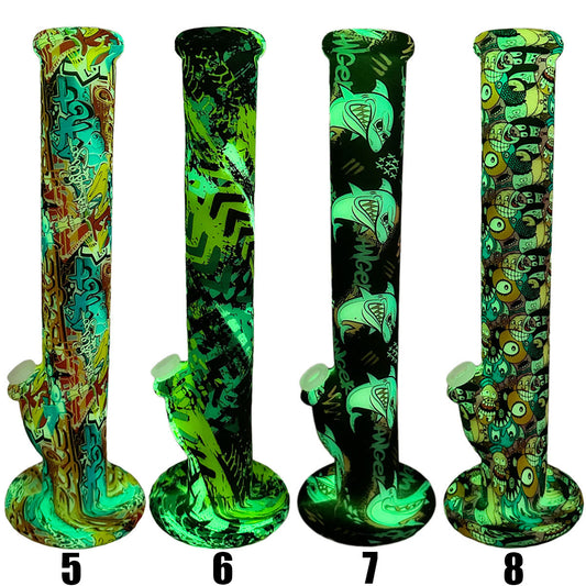 14" Straight Tube - Glow-in-the-Dark - Assorted Prints [WP-S-90]