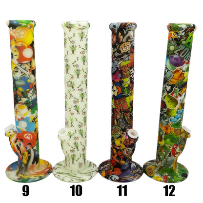 14" Straight Tube - Glow-in-the-Dark - Assorted Prints [WP-S-90]
