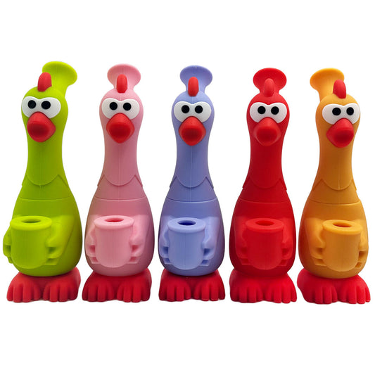 6.8” Rubber Chicken Water Pipe - Assorted Colors [WP-S-165]