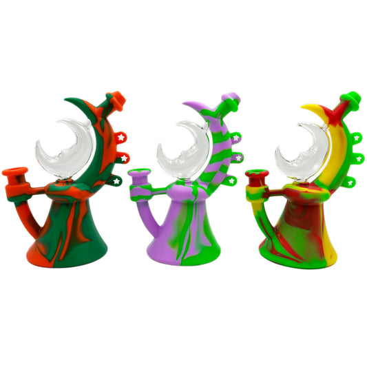 7.5" Hybrid Moon Water Pipe - Assorted Colors  [WP-S-163]