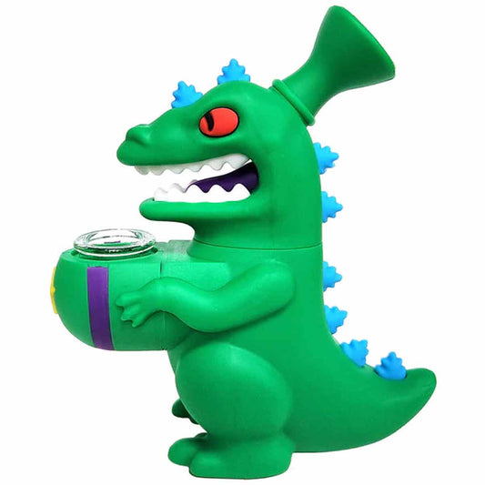 5.5”  Pissed Off T-Rex Dinosaur Water Pipe - Green [WP-S-203]