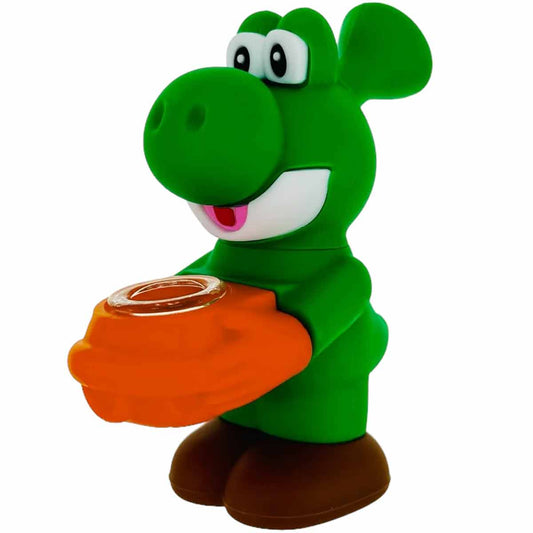 5”  Happy Dinosaur Water Pipe - Green [WP-S-200]
