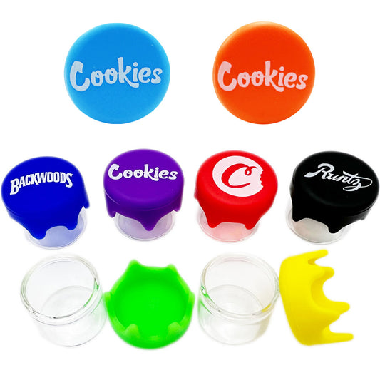 6ml Silicone & Glass Container - Assorted Prints [C-H-1UB]