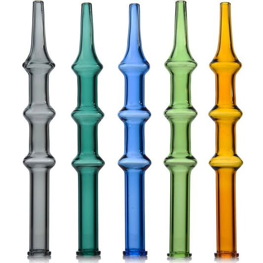 6” Glass Dab Straw w/ Ribbed Design - Assorted Colors [NC-G-54G]