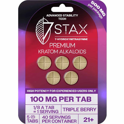 7Stax Extreme Premium 7-OH - 8 Servings Per 100mg Tab - 3 Sizes & 5 Flavors [K-7Stax]